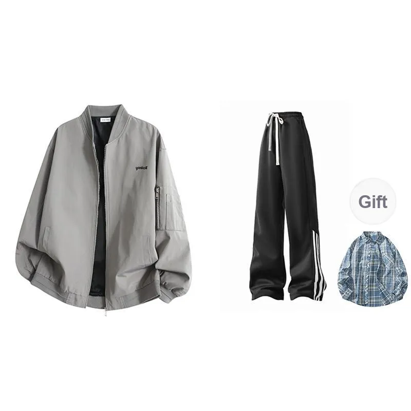 YOSICIL Jackets Coats Unisex Gray-8
