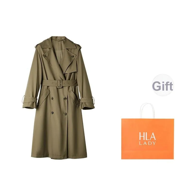 HLA ZACZENG Collaboration Trench Coats Women's Khaki Y0