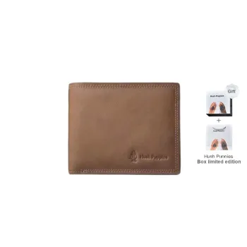 Hush Puppies Cow Leather Wallet Regular Men's Brown/Gray