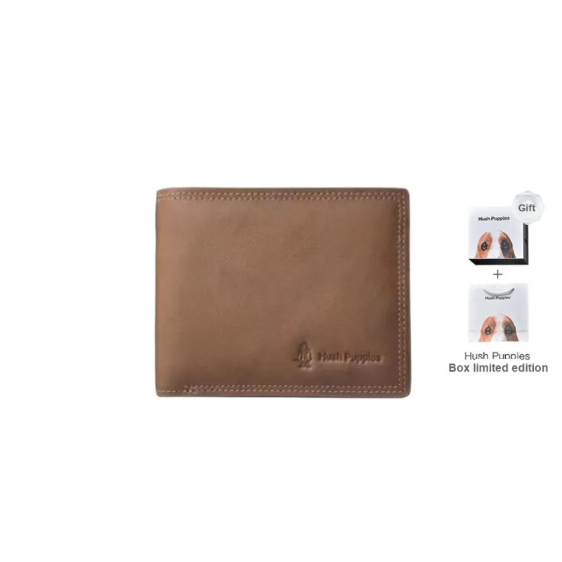 Hush Puppies Cow Leather Wallet Regular Men's Brown/Gray-0