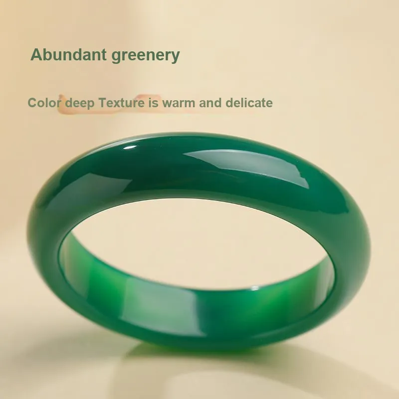 With The Heart Of The Jade Agate Bangles Women's-2