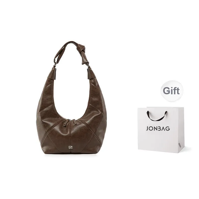 JONBAG Synthetic Leather Crossbody Bag, Shoulder Bag Women's Black/Polished Brown-0
