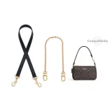 Coach Black 1.1 Wide Plain Weave Gold Buckle Underarm 65cm+Free Decorative Chain 40cm