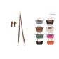 (Brown Gold Buckle) 95-124cm Crossbody Set
