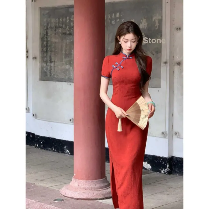 MDEHT Cheongsams Women's Red-4