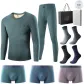 8-Piece Set Gift Box (1 Set of Wool & Linen Green Underwear+3 Pairs of Underpants+4 Pairs of Socks)