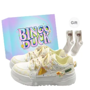 BINGO DUCK Slip Resistant And Breathable Low Top Skateboard Shoes Women's