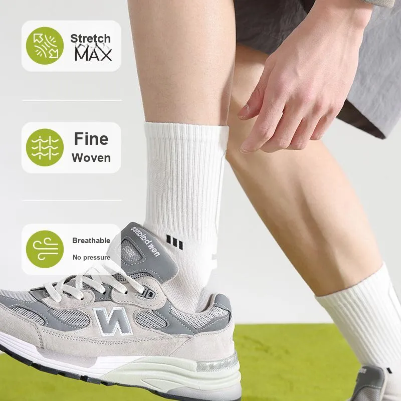 H YXIANG Mid Calf Socks Men's 5 Pack-3