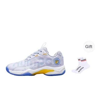 KUMPOO Badminton Shoes Unisex Low Top White/Blue Color