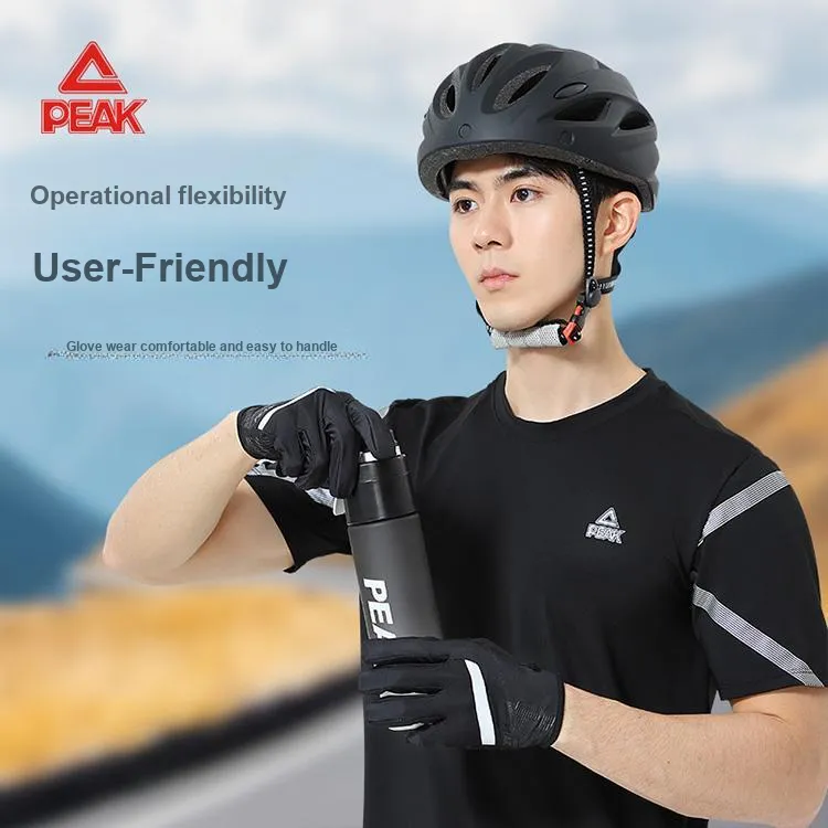 PEAK Polyester Elastane Sports Gloves Unisex Black-3