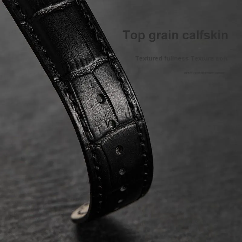 SUNMATE Genuine Leather Calfskin Watch Bands Soft Comfortable And Breathable Unisex-2