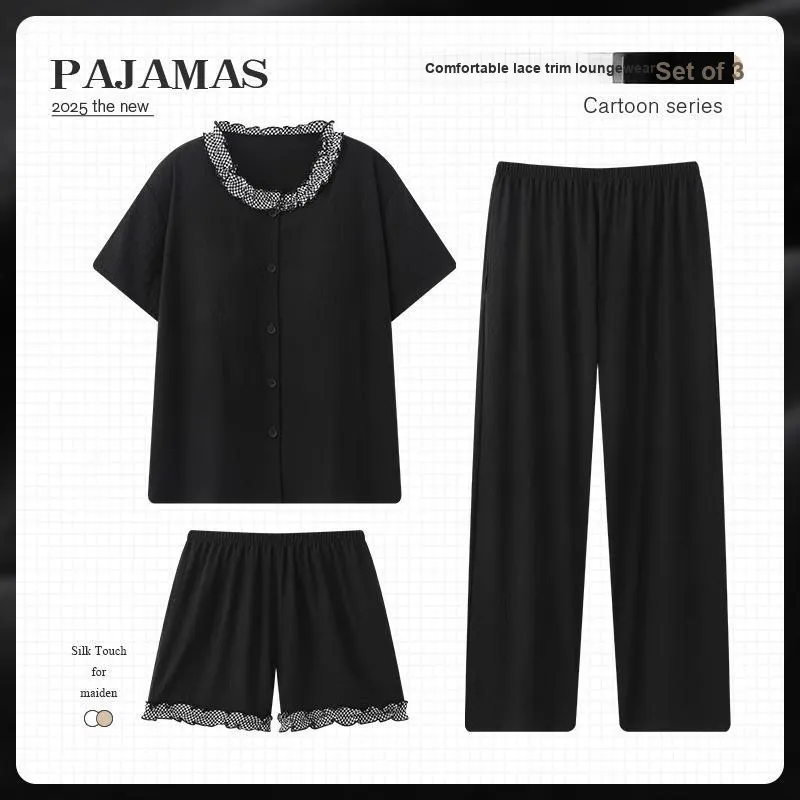 O'MESIK Pajama Set Women's Black-1
