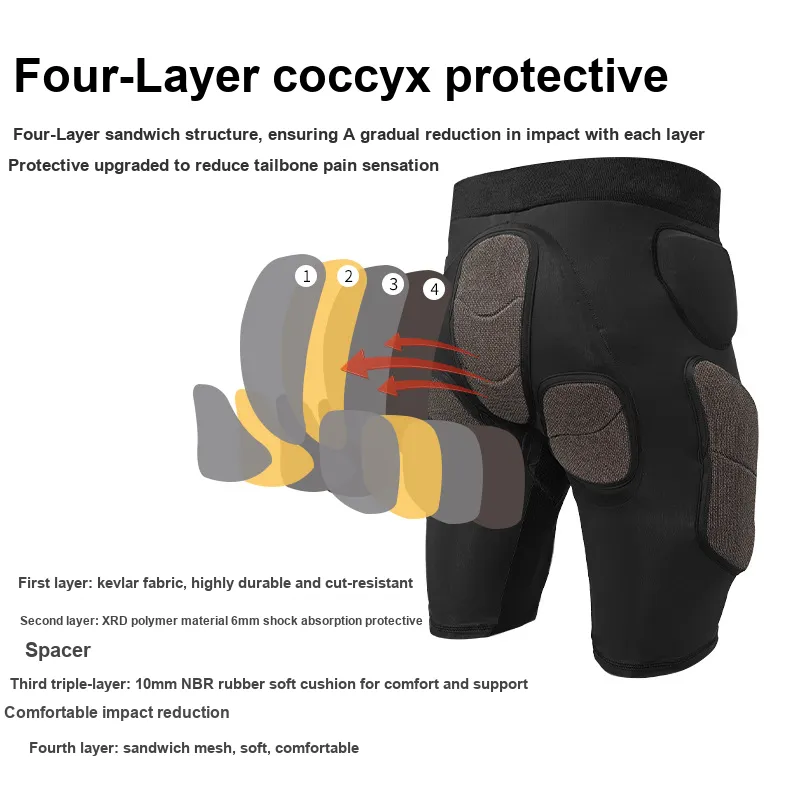 TSEWANG Ski Protective Gears XRD Kevlar Hip Protector Unisex-3