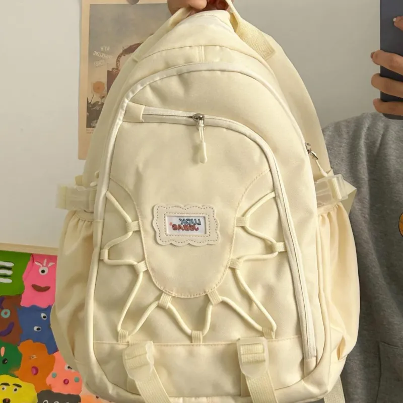 Worm's Home Nylon Backpack Regular Women's White/Red/Blue/Pink-7