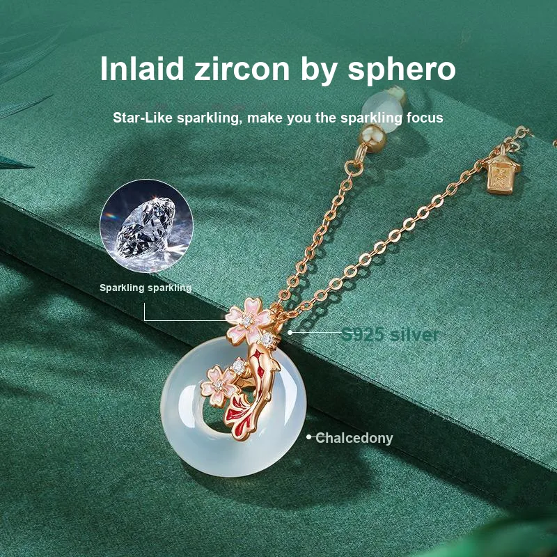 Diamond International Chalcedony Necklaces Women's-4