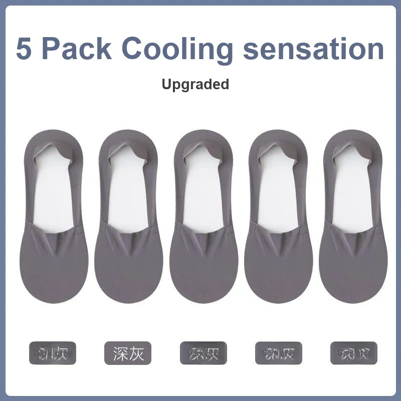H YXIANG No Show Socks Unisex 5 Pack-17