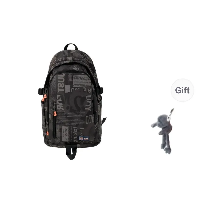 BRABOSTON Nylon Backpack Unisex Gray/Orange Red/Black/Green-5