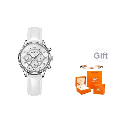 OLEVS Кварцевый механизм ремешок из полиуретана женские часы белый циферблат