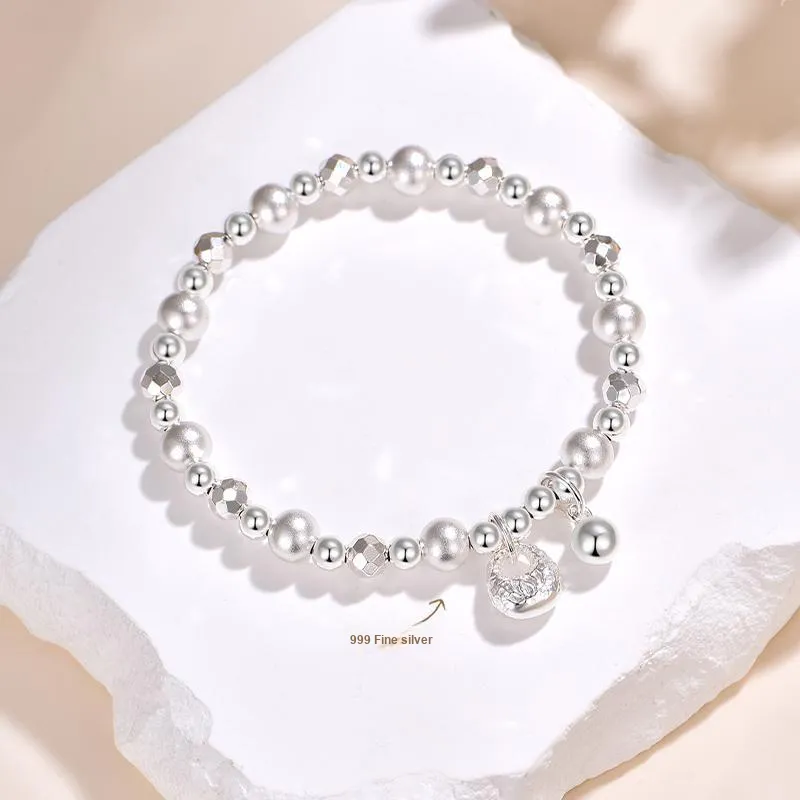JINLIUFUJIXIANG S999 Fine Silver Bracelets Women's-4