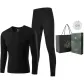 Men's V-Neck Set (Black) 100% cotton Skin-Friendly/3A Antibacterial