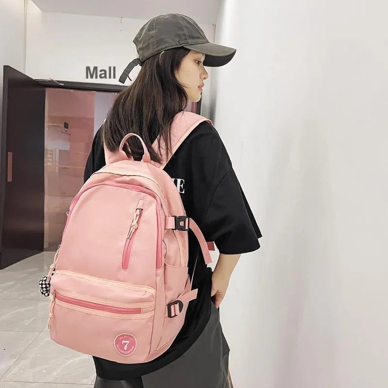 GOBLIN SHARKS 1759 Nylon Backpack Regular Unisex Black/White/Red/Pink-38