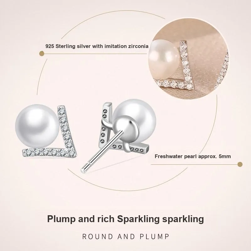 LAOYINJIANG Pearl Stud Earrings Women's-4