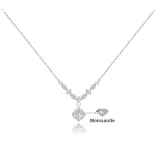 [999 Silver]Star Moon Necklace-Moissanite