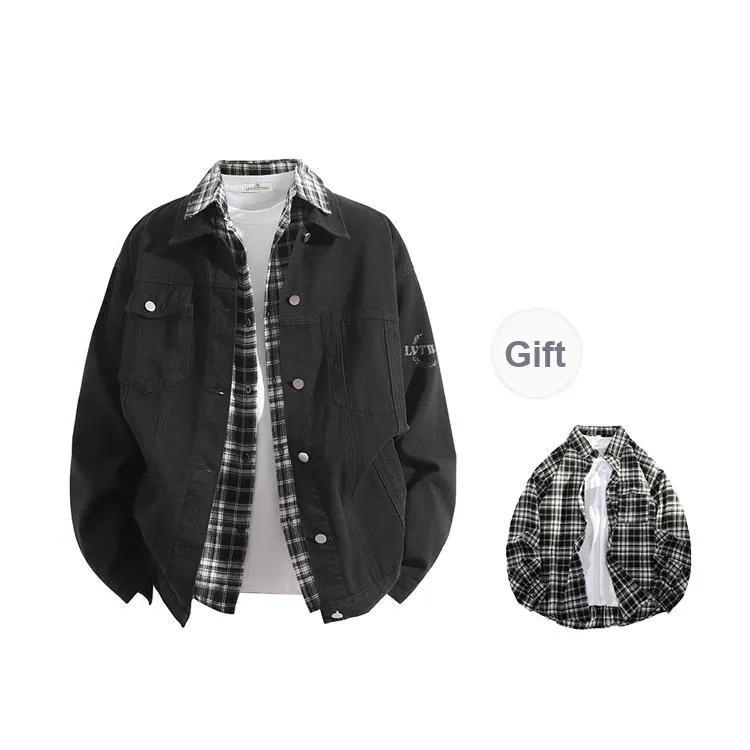 LIVINGTOWN Denim Jacket Unisex Black-0