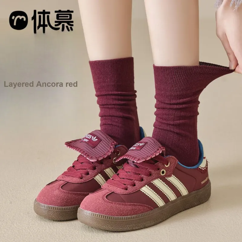 Temooues Mid Calf Socks Women's Combo Set-7