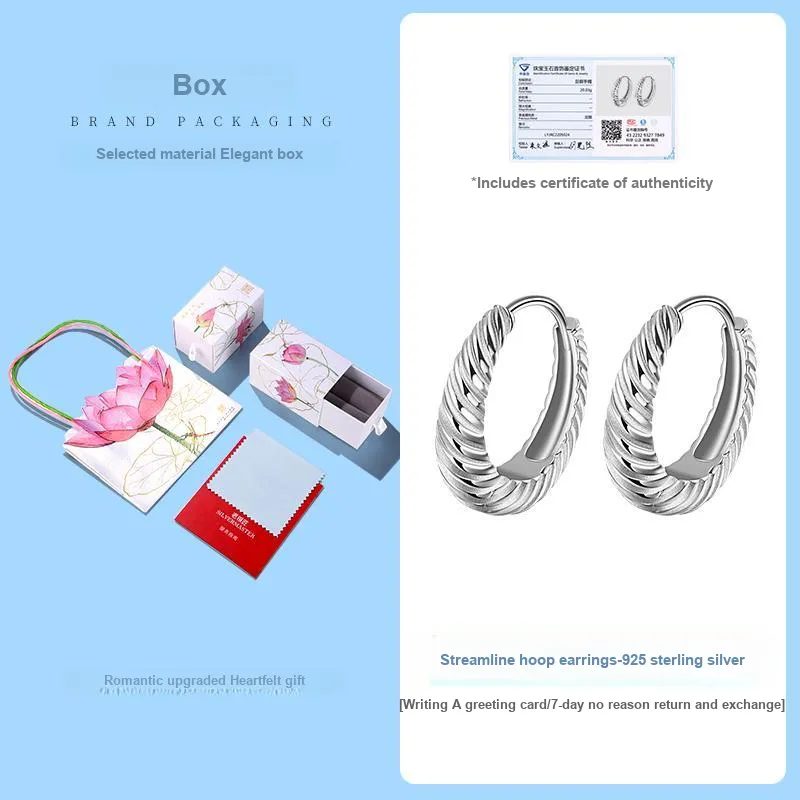 LAOYINJIANG S925 Silver Hoop Earrings, Ear Accessories Women's-2