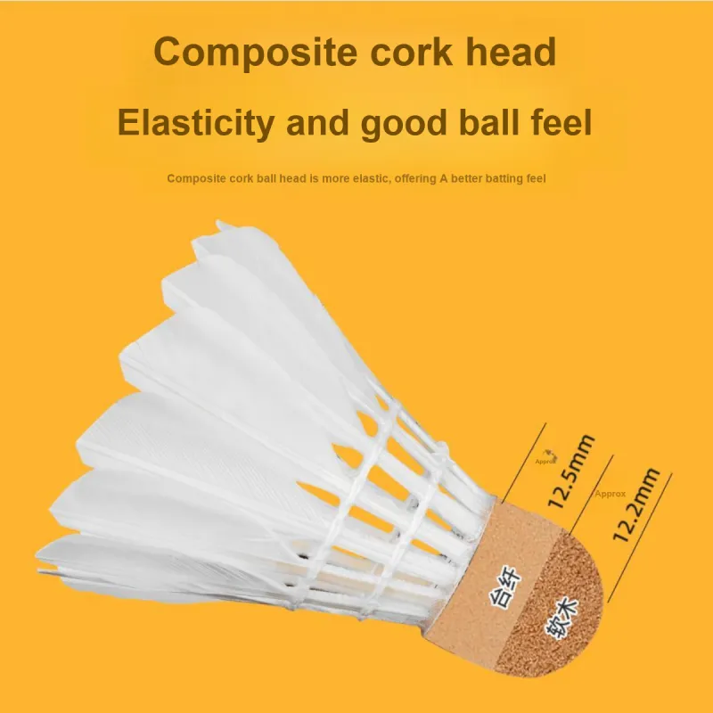 PEAK Race T16 Goose Feather Shuttlecock 12 Pack Goose Feather Indoor Outdoor Competition Training Ball Shuttlecocks-3
