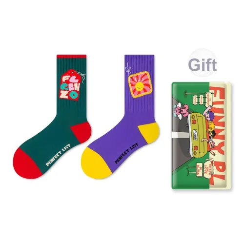 PL Этикетка Модные носки AB Унисекс MID Носки до икры