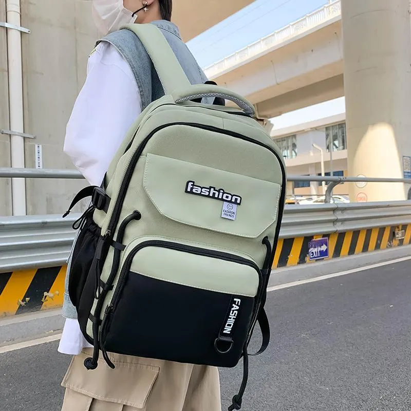 Parker Bear Canvas Backpack Unisex Black/Green/Khaki/Gray/Blue-2