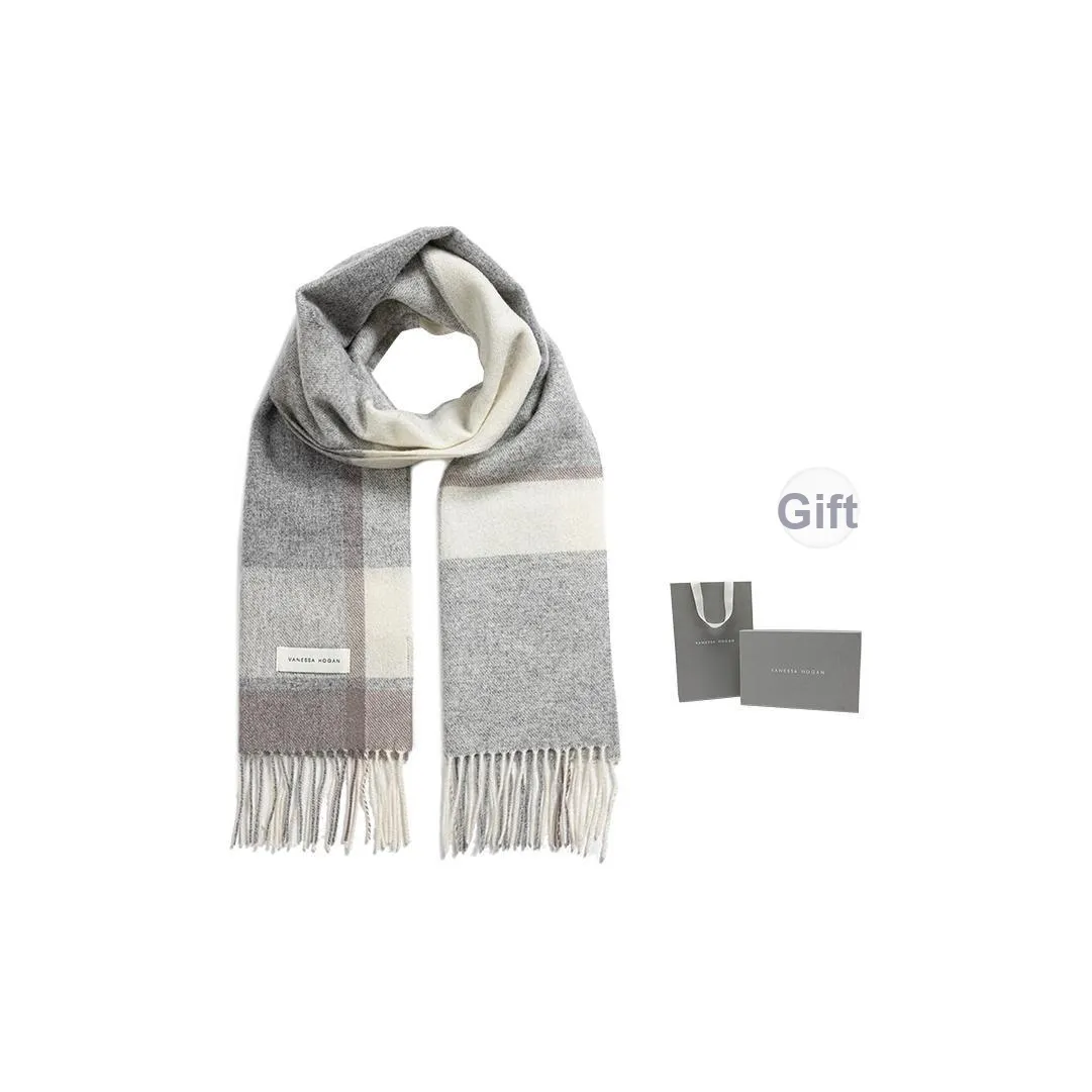 VANESSA HOGAN 100% шерсть Вязаные шарфы Унисекс Серый CAMEL Серый Синий