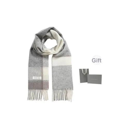 VANESSA HOGAN 100% шерсть Вязаные шарфы Унисекс Серый CAMEL Серый Синий