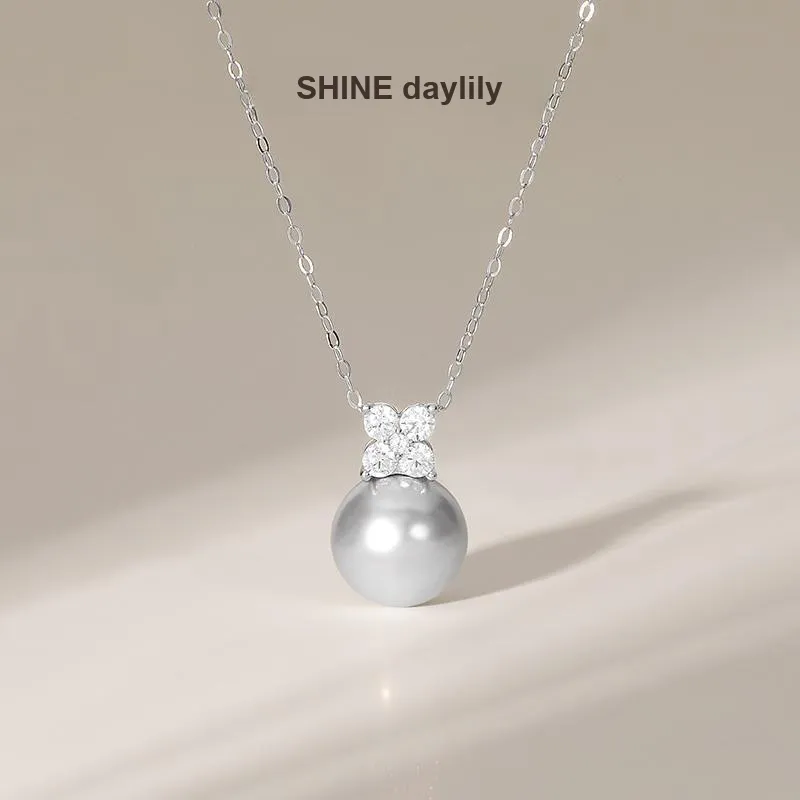 SHINE Ink In The Pearlescent Collection S925 Silver, Zircon, Shell Pearl Necklaces Women's-2