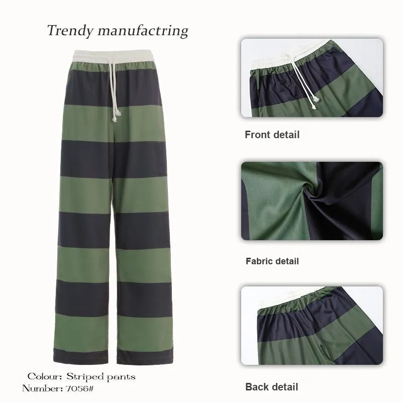 Rose Casual Pants Women's Stripes-4