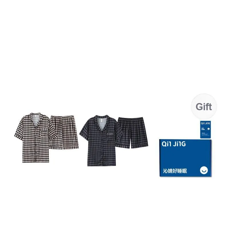 Qin Jing Pajama Set Unisex Houndstooth-0