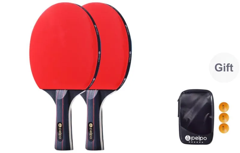 Ping Pong Paddles Unisex Rubber Sponge Poplar Red Multi Specification-21