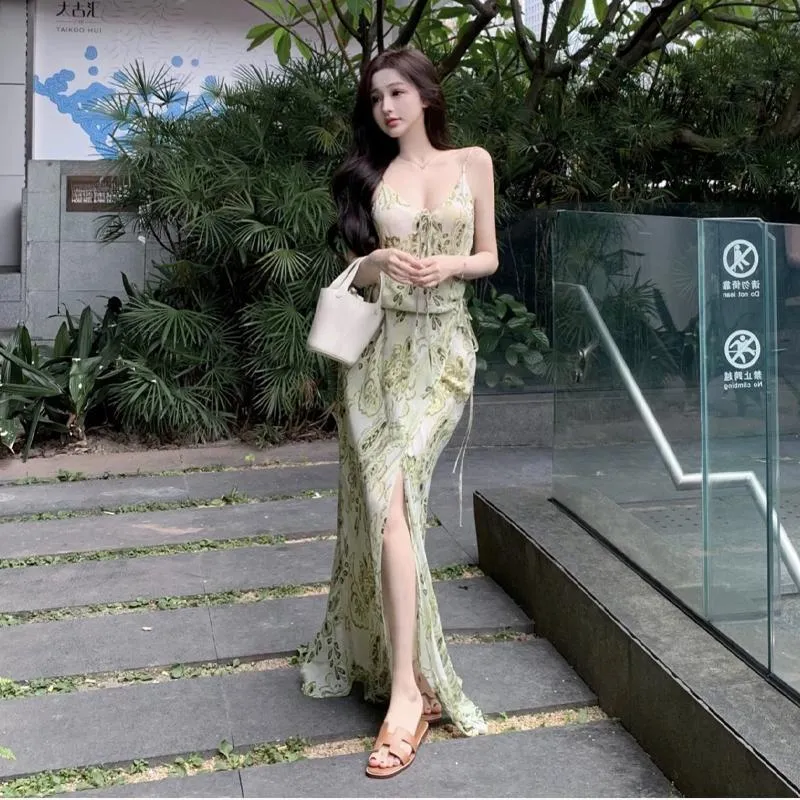 BVODE Slip Dresses Women's Green Shopping Bag-2