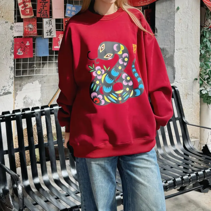 ZMOH Fleece Lined Crew Neck Sweatshirt Unisex-3