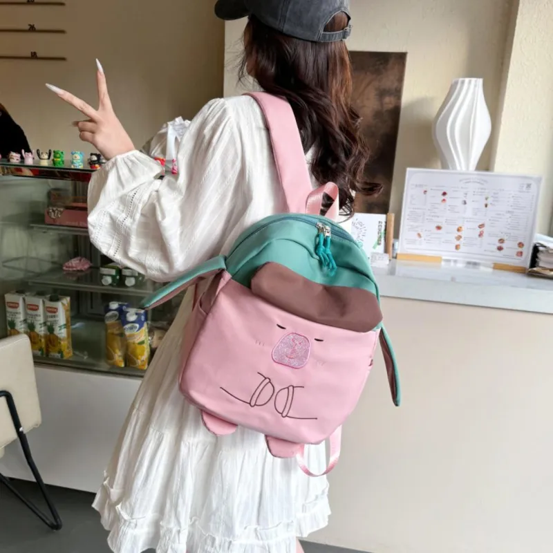 KAMLUI Oxford Backpack Regular Unisex White/Pink/Khaki-6