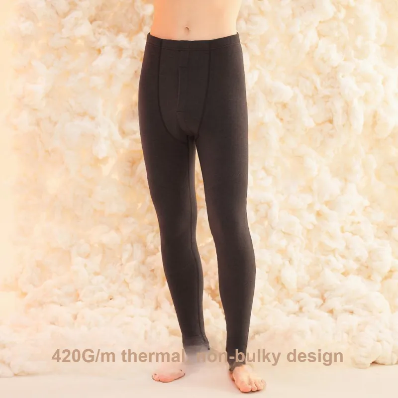 Red Bean Thickened And Fleece Lined Thermal Pants Men's-1