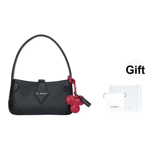 Karkki Лицевая коровья кожа Премиум Дизайн Feel Poker Карта Сумка на плечо Сумка на плечо Средний Женские Черный