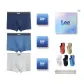Box 3 Pack (Blue+Navy Blue+Gray)+Comes with 3 Pack Random Socks