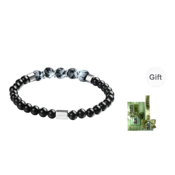TIANWANG Agate Obsidian Beaded Bracelet, Peaceful Joy, Beaded Hand Accessory, Tai Chi Unisex