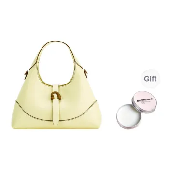 AMAZING SONG Triangle Bag Series Cow Leather Shoulder Bag Crossbody Bag Handbag Regular Women's Light Yellow