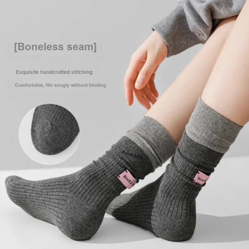 MADALLO Knee High Socks Women's 3 Pack Mixed Color-4