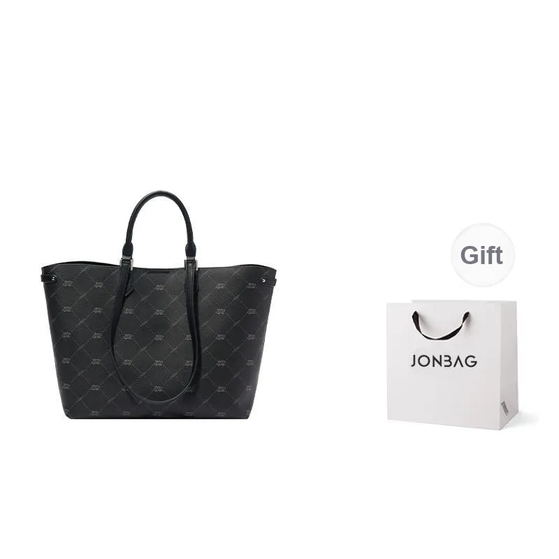 JONBAG PVC Classic And Versatile Fashion Commute One Shoulder Handbag Greeting Card Regular Women's Coffee Brown/Black-8