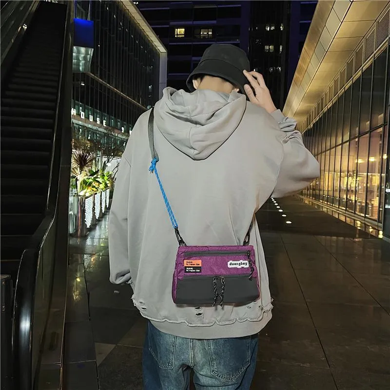 NIGEER Nylon Crossbody Bag Sling Bag Cell Phone Pouch Medium Size Unisex Purple/Blue/Black-4